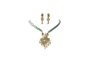 Antique Golden Long Pearl <b>Necklace</b> Sku 15106 - Product Image 3
