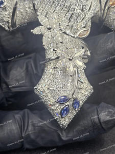 Collar Hip Hop con Colgante de Cruz con Rostro de Jesús, Estilo Diamante Moissanite, Plata 925, Engaste Pavé, Alto Brillo - Product Image 2