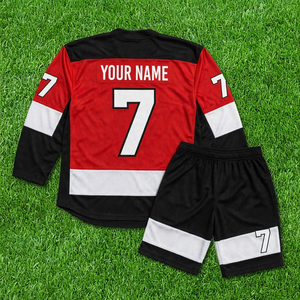 Meilleur ensemble maillot et pantalon de hockey sur glace avec tissu anti-humidité, impression personnalisée, coutures durables et coupe athlétique confortable - Product Image 2