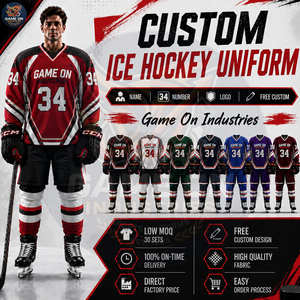 Ensemble maillot et short de hockey pour hommes en tissu respirant tendance, service OEM ODM, nouveau style, uniformes personnalisés pour clubs de hockey sur glace - Product Image 3