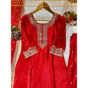 ชุดสูทงานปาร์ตี้ของนักออกแบบหญิงที่มี dupatta ที่สวยงามและด้านล่าง - Product Image 3