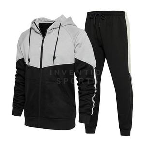 2021 New Men's Tracksuit 2 Piece Casual Pant Hoodie Jacket Sweatsuit Sport Tracksuit Set - Product Image 3
