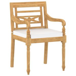 Set di 4 Sedie da Giardino in Teak Sabbiato Bianco Caldo, Materiale in Legno Duro - Product Image 3