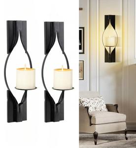 Ensemble de appliques murales en métal noir luxueuses, design sculpté élégant, construction durable, éclat ambiant chaleureux pour une décoration intérieure élégante - Product Image 4