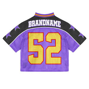 Camiseta de hombre vintage de estilo urbano, personalizada, de malla, holgada, corta, para hockey sobre hielo, fútbol americano, fútbol francés, 100% algodón - Product Image 2