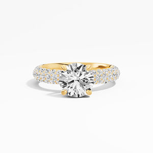 VABS DIAMOND IGI Certified 2,83 Ctw Anillo de compromiso de moissanita redondo Piedra lateral elegante Diseño más de tendencia para pedidos a granel - Product Image 5