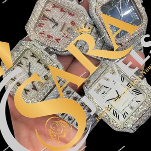 Reloj de Diamantes con Incrustaciones Blancas para Hombre, Suministro Directo de Fábrica, Reloj de Pulsera de Cuarzo Resistente al Agua, Disponible a Precio de Fábrica - Product Image 1