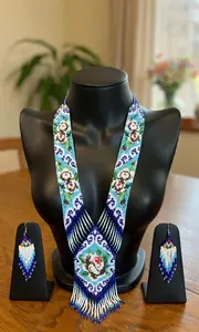 Collier Gerdan ukrainien bohème tendance | Tribal | Collier ukrainien | Unique | Collier africain pour femme avec boucles d'oreilles, pour cadeau - Product Image 5