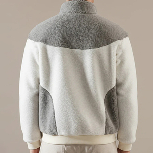 Chaqueta Unisex de Forro Polar con Bloques de Color, Cuello Alto, Cierre de Cremallera, Casual, de Invierno, con Logotipo Frontal, Ajuste Regular, Material de Poliéster Tejido - Product Image 3