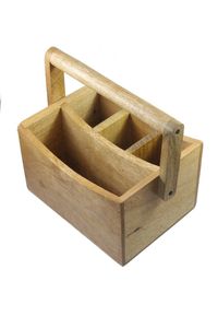 ADC Multi-Compartment Solid Wood Garden <b>Caddy</b> <b>Kitchen</b> Organizer with Handle Standing Tableware Holder - Product Image 1
