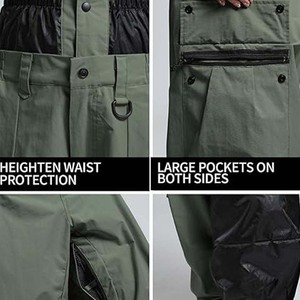 Pantalones de Nieve Impermeables Negros para Hombre, Cintura Elástica con Cierre de Botones, Material Gore-Tex, Ropa para Esquí y Snowboard para Adultos - Product Image 6