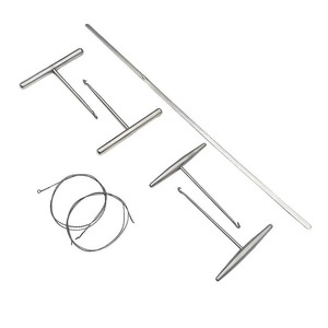 Ensemble de scies à fil Gigli orthopédiques avec poignées et crochets réglables, instruments chirurgicaux en acier inoxydable allemand, réutilisables et autoclavables - Product Image 1