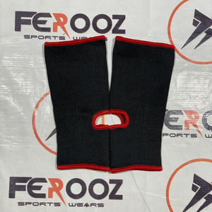 Fairtex Ankle Guards Black Red Compression Support Unisex Adult <b>Pull</b> On Protective Gear - Product Image 2