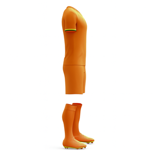Camiseta de Fútbol de Manga Corta para Hombre, Color Naranja, Cuello Redondo, Absorbe la Humedad, Poliéster, Ajustada, Diseño Sólido para Todas las Temporadas - Product Image 2