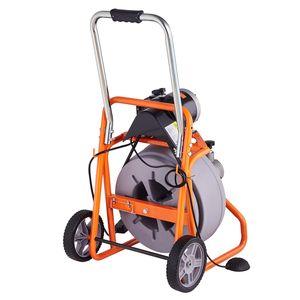 Macchina Portatile per la Pulizia degli Scarichi con Spirale da 75FT x 1/2 Pollici, Alimentazione Automatica, 8 Lame, per la Pulizia di Tubi e Fognature - Product Image 1