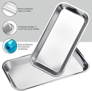 Paquete de 3 Bandejas Médicas Manuales de Acero Inoxidable, Bandejas Rectangulares de Laboratorio, Bandeja Pequeña para Instrumentos, Certificación CE, 1 Año de Garantía - Product Image 2