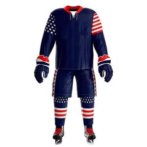 Uniforme de Hockey sobre Hielo para Hombre, Diseño de Bandera Sublimada, Manga Larga, Transpirable, Poliéster, Ropa Deportiva de Invierno, Corte Regular, Talla Adulto - Product Image 1