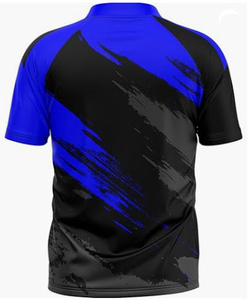 Camiseta Deportiva para Hombre, Cuello en V, Corte Regular, Manga Regular, Estampada, Spandex/Algodón, Color Negro/Azul, Secado Rápido, Logotipo Frontal, Para Todas las Temporadas - Product Image 2