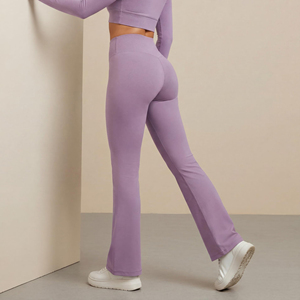 2026 New Design Sports Legging Women's Gym Leggings Flare Pants Mid Waist Yoga Pants Wide Leg Leggings Women Fitness - Product Image 4