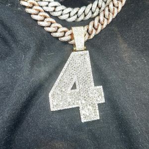 Custom Luxury VVS Moissanite Iced Number <b>Pendant</b> 925 Sterling <b>Silver</b> Gold Plated Certified <b>Initial</b> Charms - Product Image 2
