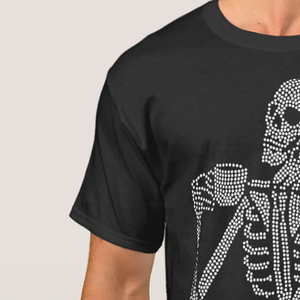 Camiseta de Hombre con Pedrería, Diseño Elegante, Ligera, Antiarrugas, Cómoda, Transpirable, de Alta Calidad, en Oferta - Product Image 4