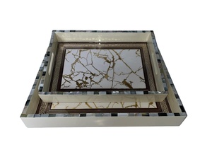 Juego de bandeja con incrustaciones de hueso y fregona hecha a mano Brilliance a medida, bandeja de lujo personalizada para comedor, decoración del hogar y exhibición de cocina - Product Image 5