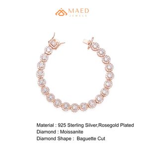 Bracelet à maillons fins en moissanite or rose, bijoux de mode, style cadeau pour un usage quotidien, pour hommes et femmes, tendance de Los Angeles - Product Image 6