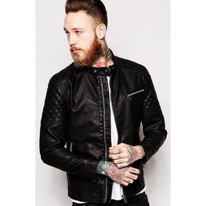 Men's Genuine Lambskin Leather Motorcycle Slim fit <b>Biker</b> <b>Jacket</b> - Product Image 1