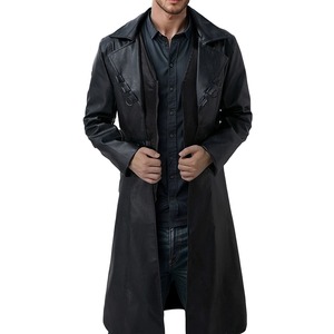 HARAZ INTERNATIONAL Men's Genuine Leather Motorcycle Jacket Turn-down Collar <b>Covered</b> <b>Buttons</b> Sherpa Lining Winter Casual Regular - Product Image 1