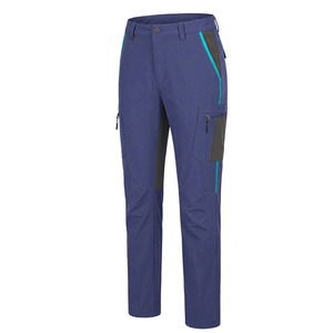 Pantalon de randonnée léger pour homme bleu avec accents turquoise, respirant, séchage rapide, imperméable, pour le camping, la pêche, la course à pied et les activités sportives - Product Image 1