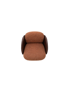 Midcentury Modern <b>Armchair</b> With Solid Wooden Legs And <b>Brown</b> Upholstery For Living Room Hotel Apartment Meetings use - Product Image 3