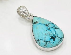 Joyería para Mujer, Colgante de Plata de Ley con Turquesa Tibetana, Regalo de Boda, Dijes para Mujer, Precio al por Mayor, Lote de la Mejor Calidad, Natural - Product Image 3