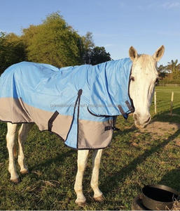 Alfombras de invierno impermeables para caballos 1200dn con forro de nailon, mantas de salida con diseño de cuello único para uso en exteriores - Product Image 3