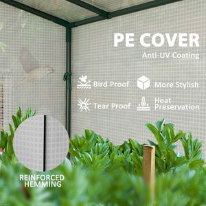 Serre portable pour l'extérieur 6,6 x 2,5 x 5,6 m, petite serre blanche résistante aux UV avec couverture en PE, serre accessible pour les jardins - Product Image 2
