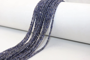 Excelente FORMA DE Rondelle facetada 4mm Iolite Beads Piedra preciosa natural para la fabricación de joyas - Product Image 3