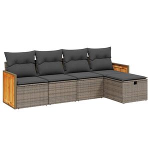 Sofa de jardin en acier et en rotin PE gris enduit de poudre produit polyester durable - Product Image 2