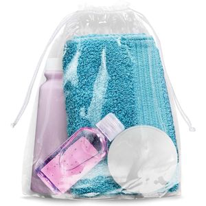 Chiaro 10 \ "X 12 \" pacchetto di borse con coulisse 100 impermeabili in polietilene porta scarpe da viaggio borse doppie cotone multiuso borse - Product Image 1