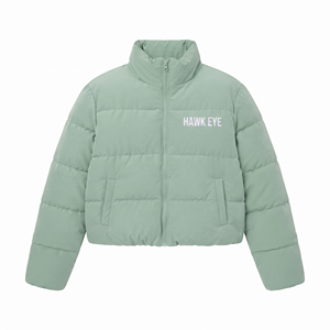 Women's Casual <b>Short</b> Padded <b>Jacket</b> Quilted Winter Coat Long <b>Sleeve</b> Zip Front Warm Polyester Outerwear <b>Jacket</b> - Product Image 4