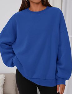 Sudadera de cuello redondo de moda para mujer, top de forro polar oversize, proveedor mayorista de moda de otoño - Product Image 5