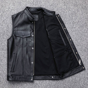 Nouveau design, gilet de motard en cuir respirant sans manches pour homme, vente chaude, haute qualité, toutes saisons - Product Image 2