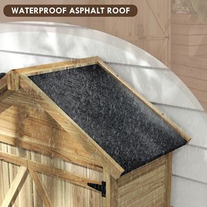 Casetta da Giardino in Legno Facile da Montare con Porte Chiudibili a Chiave e Ripiani, Tetto Impermeabile per Uso Esterno - Product Image 5