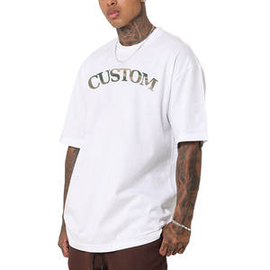 Plus Size Casual Digital Print Logo Streetwear Blank Solid Short Sleeve T-<b>Shirt</b> 180 GSM Heavyweight Plain Dyed 100% Cotton - Product Image 4