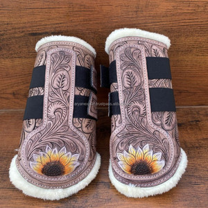 Nouveaux ensembles combinés de chaussures et d'enveloppes de cheval en cuir de vachette usiné de luxe produits de cheval en cuir véritable de haute qualité doux et durables - Product Image 2