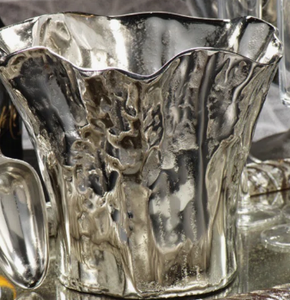 Seau à glace en aluminium moulé artisanal, forme vague organique, couleur argent, de luxe, pour hôtels et restaurants - Vente chaude - Product Image 3