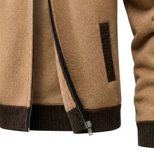 <b>Men's</b> Solid Technical Fabric <b>Turtleneck</b> Jacket Full Zip Fleece Knit Cardigan Winter Anti-Wrinkle Business Casual Outerwear OEM - Product Image 4