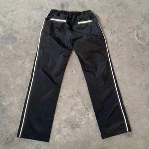 Pantalon de survêtement noir en toile de haute qualité pour homme, taille élastique, avec lacets latéraux, séchage rapide, léger, style formel hiver - Product Image 5