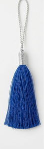 Bohemian Cotton Tote Bag With <b>Blue</b> Floral Embroidery And Tassel Decor - Product Image 5