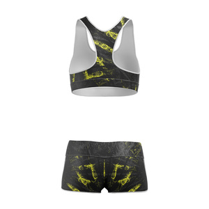 Ensemble de sport et fitness personnalisé léger et sans couture avec ceinture élastique, débardeur et short de gym, séchage rapide et respirant, pour le yoga - Product Image 3