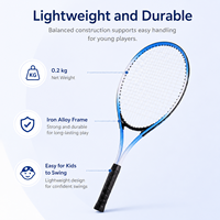 KASWAY Raquette de tennis pour enfants 20 pouces légère 200g cordes en nylon poignée antidérapante absorption des chocs haute qualité et durable