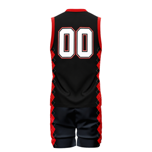 Uniforme de Voleibol Negro y Rojo, Conjunto de Camiseta sin Mangas Sublimada y Pantalones Cortos, Ropa Deportiva para Equipos, Atuendo de Entrenamiento y Partido Personalizado - Product Image 2